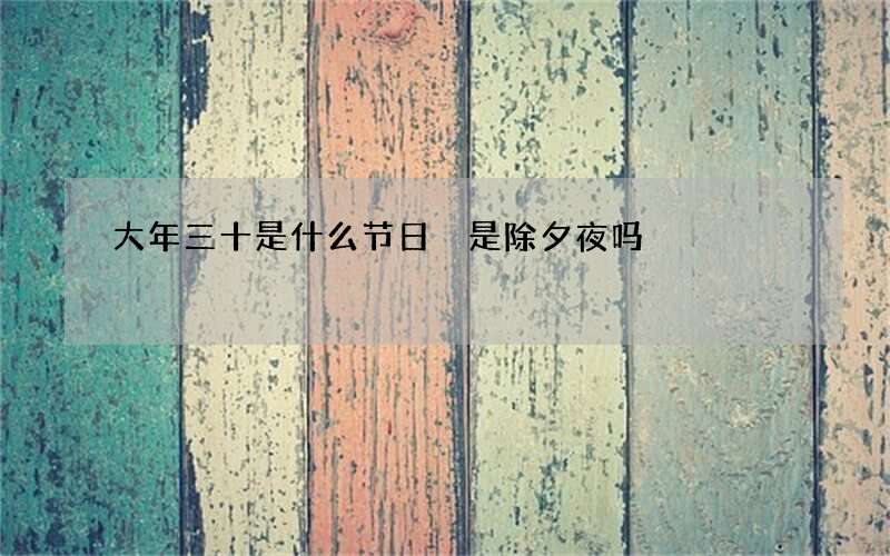 大年三十是什么节日 是除夕夜吗